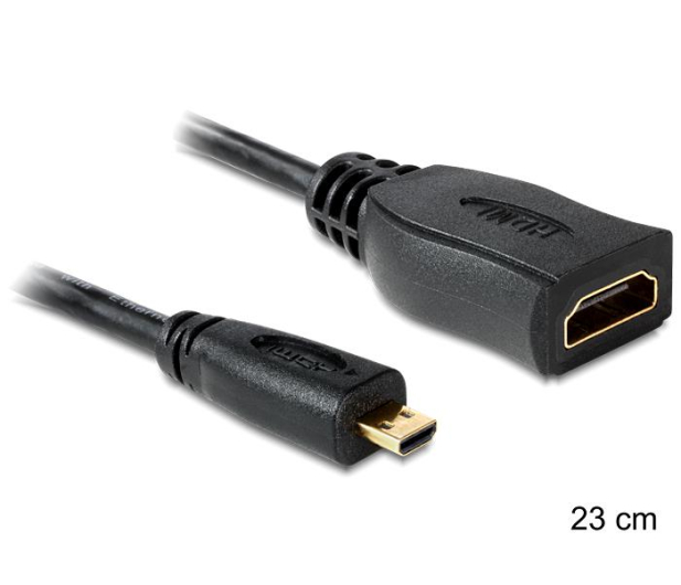 DELOCK Adapter Micro HDMI-D(M)->HDMI-A(F) 23cm 65391 - 1402794 - zdjęcie 2